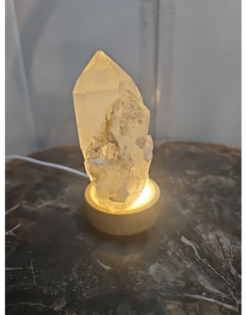 Load image into Gallery viewer, 429g White Quartz Crystal Cluster W/ Led Light