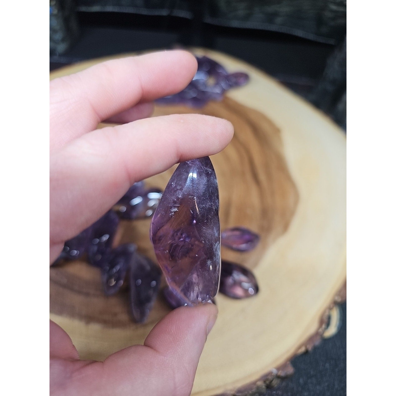 11Pcs Raw Natural Purple Amethyst Quartz Crystal Tumbled Healing Brazil .44lbs