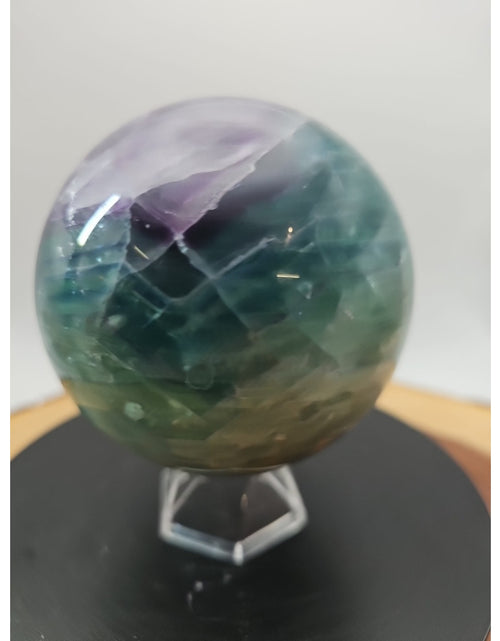 Load image into Gallery viewer, 2.11lbs Natural Rainbow Fluorite Quartz Crystal Sphere Ball Polished Healing