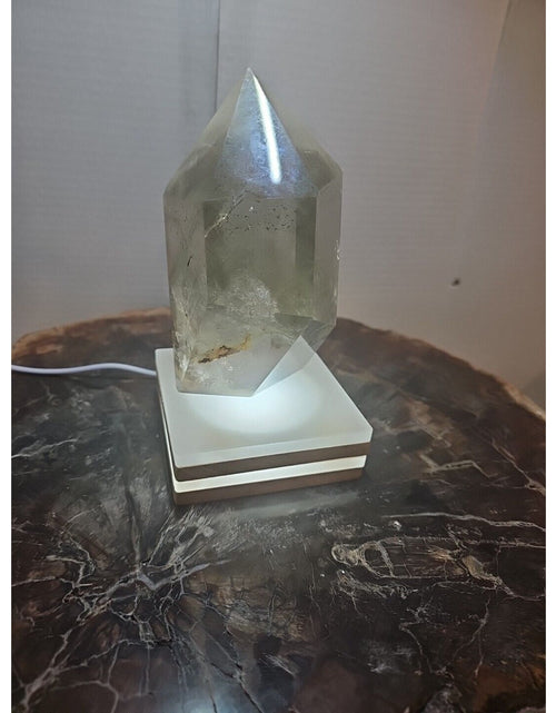 Load image into Gallery viewer, 2.7LB Natural Green Ghost Phantom Quartz Crystal Obelisk Wand Point Healing.