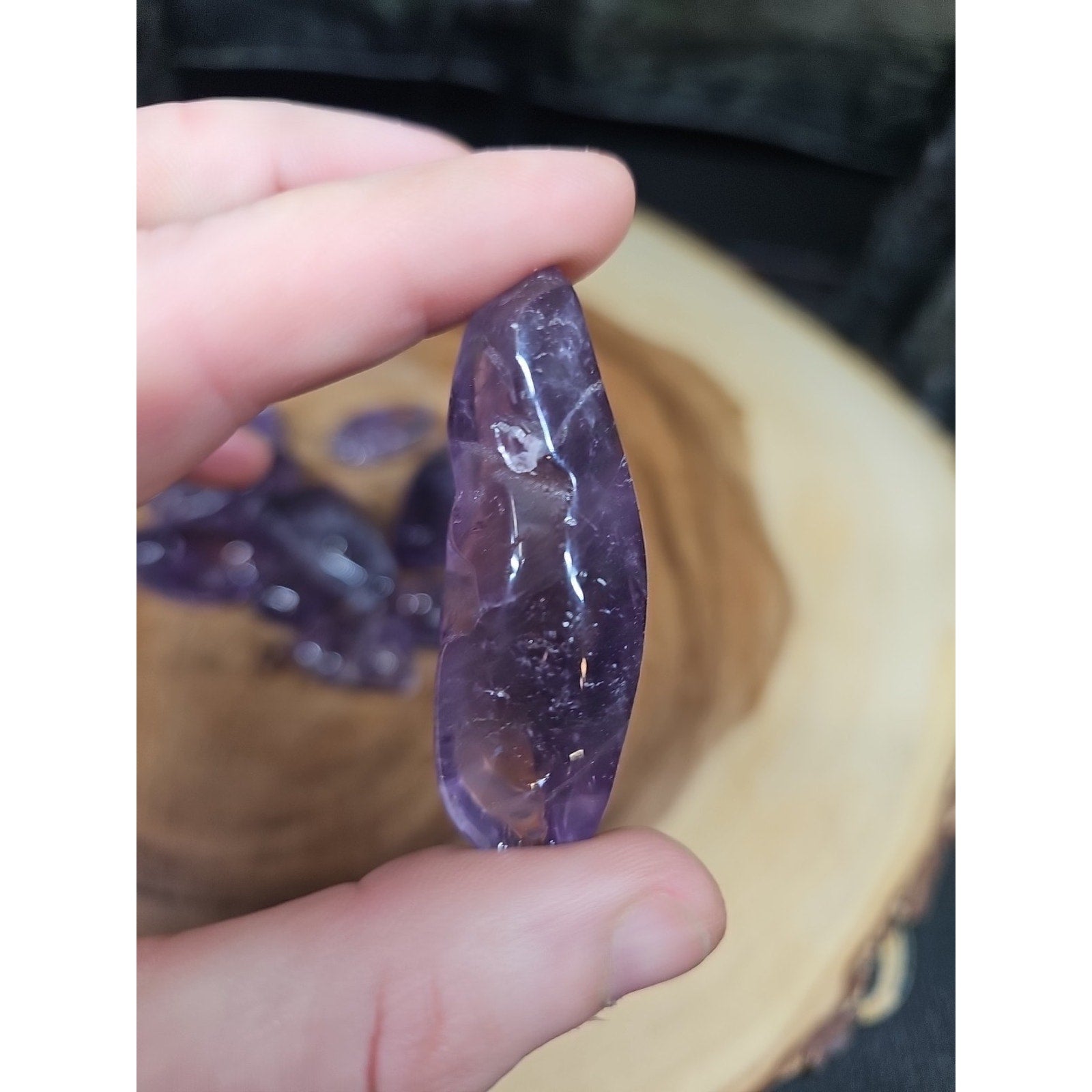 11Pcs Raw Natural Purple Amethyst Quartz Crystal Tumbled Healing Brazil .48lbs