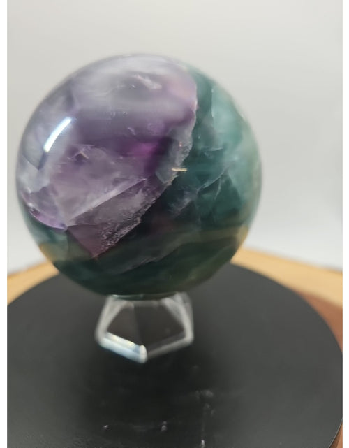Load image into Gallery viewer, 2.11lbs Natural Rainbow Fluorite Quartz Crystal Sphere Ball Polished Healing
