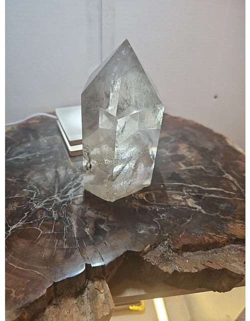 Load image into Gallery viewer, 2.7LB Natural Green Ghost Phantom Quartz Crystal Obelisk Wand Point Healing.