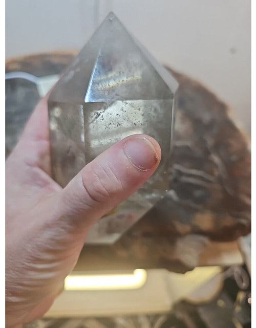 Load image into Gallery viewer, 2.7LB Natural Green Ghost Phantom Quartz Crystal Obelisk Wand Point Healing.