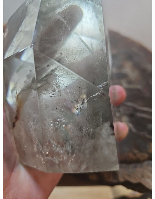 Load image into Gallery viewer, 2.7LB Natural Green Ghost Phantom Quartz Crystal Obelisk Wand Point Healing.