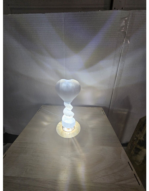 Load image into Gallery viewer, 327g Natural Selenite Heart Gemstone Crystal Reik Healing Chakra Gypsum W/light
