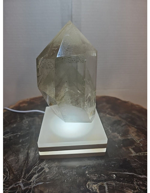 Load image into Gallery viewer, 2.7LB Natural Green Ghost Phantom Quartz Crystal Obelisk Wand Point Healing.