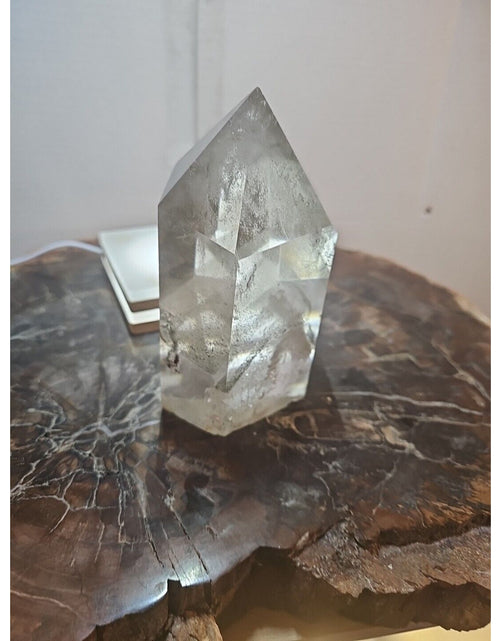 Load image into Gallery viewer, 2.7LB Natural Green Ghost Phantom Quartz Crystal Obelisk Wand Point Healing.