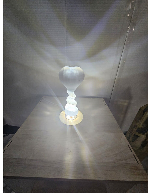 Load image into Gallery viewer, 327g Natural Selenite Heart Gemstone Crystal Reik Healing Chakra Gypsum W/light