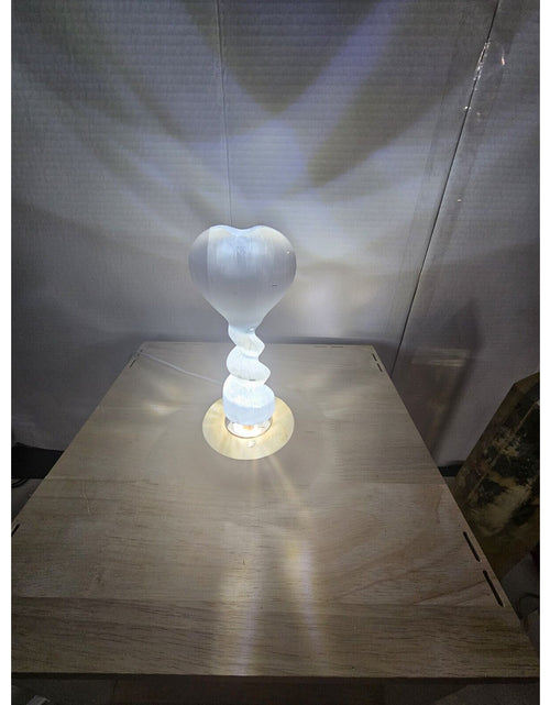 Load image into Gallery viewer, 327g Natural Selenite Heart Gemstone Crystal Reik Healing Chakra Gypsum W/light