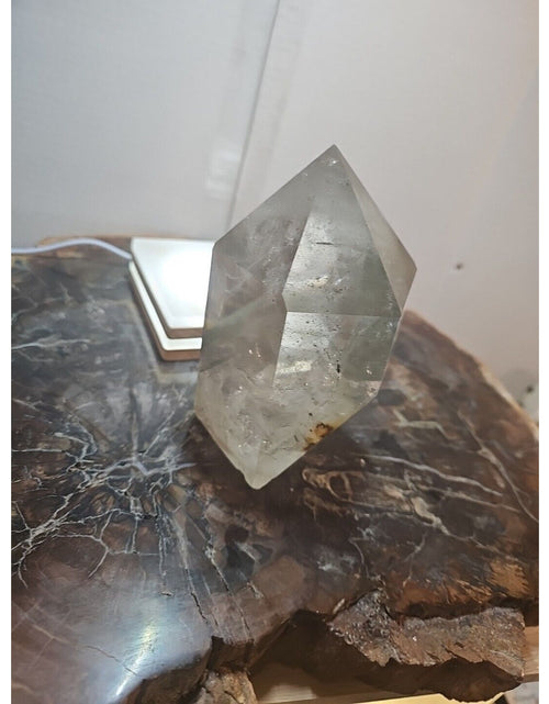 Load image into Gallery viewer, 2.7LB Natural Green Ghost Phantom Quartz Crystal Obelisk Wand Point Healing.