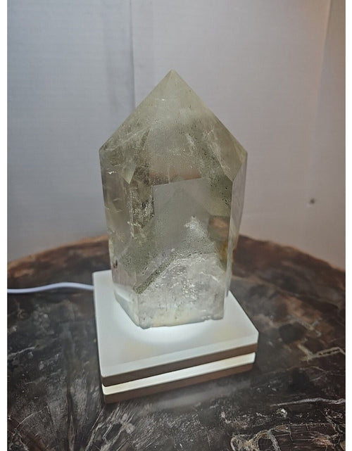 Load image into Gallery viewer, 2.7LB Natural Green Ghost Phantom Quartz Crystal Obelisk Wand Point Healing.