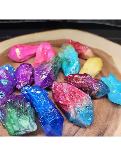 Load image into Gallery viewer, 1.80LB 13Pcs Rainbow Aqua Aura Quartz Crystal Cluster Points Titanium Coating