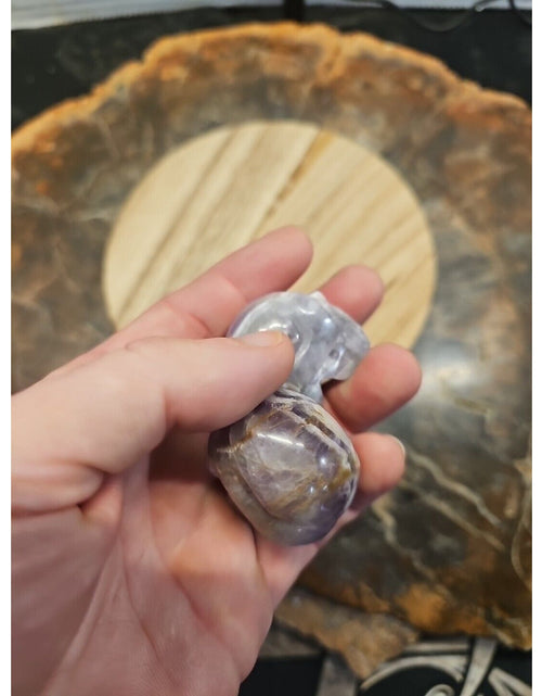 Load image into Gallery viewer, 1 Pair DREAM AMETHYST CRYSTAL SKULLS 93g BEAUTIFUL AMETHYST DISPLAY ☠️