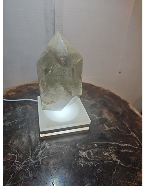 Load image into Gallery viewer, 2.7LB Natural Green Ghost Phantom Quartz Crystal Obelisk Wand Point Healing.