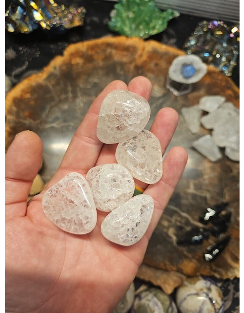 Load image into Gallery viewer, 5 Pack Crackel Quartz Tumbled Stones:
