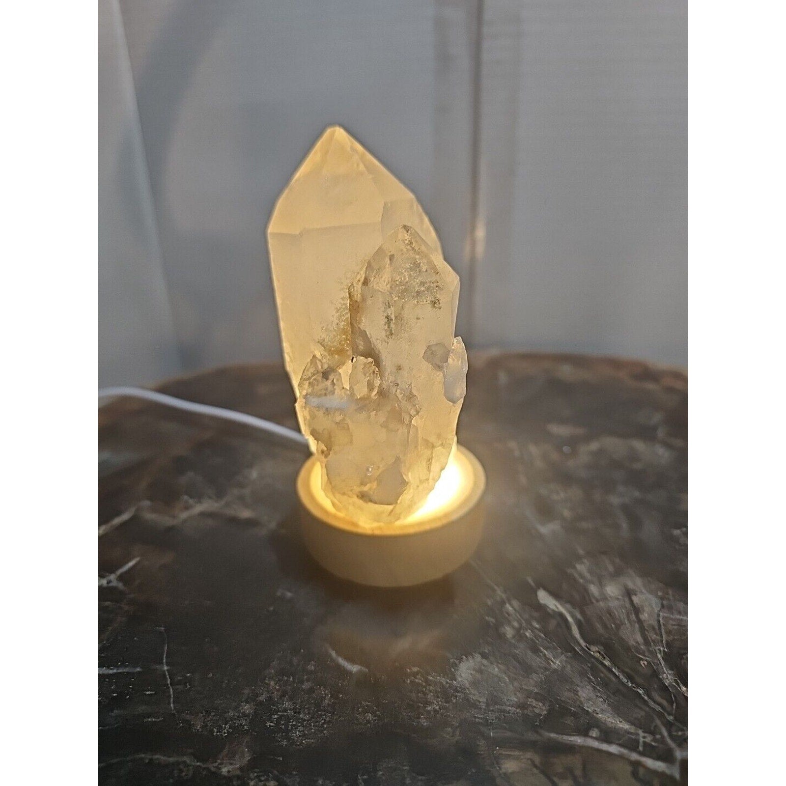 429g White Quartz Crystal Cluster W/ Led Light