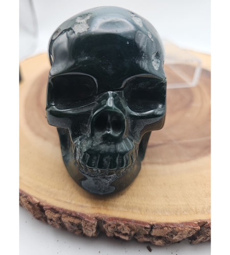 Moss Agate Skull 1.37lb