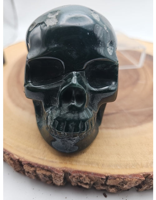 Load image into Gallery viewer, Moss Agate Skull 1.37lb
