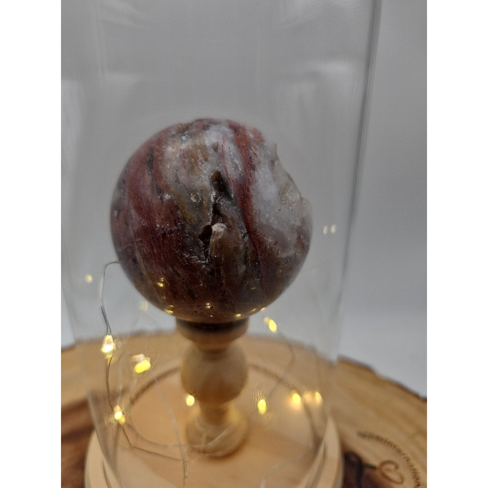 Druzy Ocean Jasper Sphere With Case 60mm