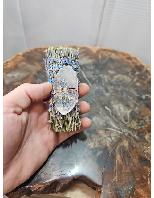 Load image into Gallery viewer, Lavender wrapped crystal W/ Huge White Quartz Healing
