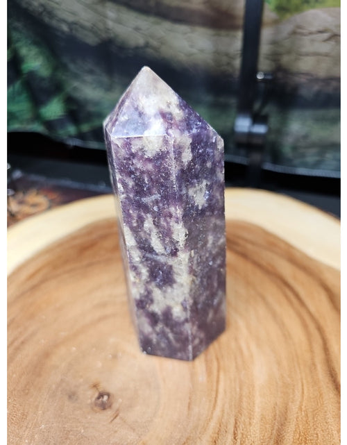 Load image into Gallery viewer, 1ea Natural Purple Mica Lepidolite Crystal Point Tower Africa 539g
