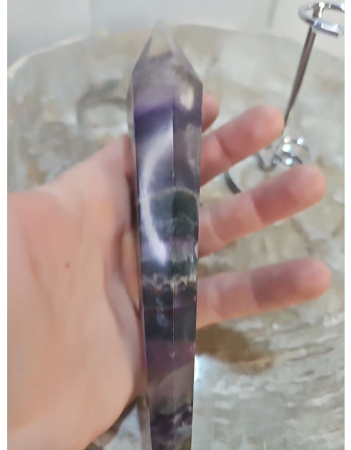Load image into Gallery viewer, 255g Fluorite crystal scepter 7in Long W/STAND
