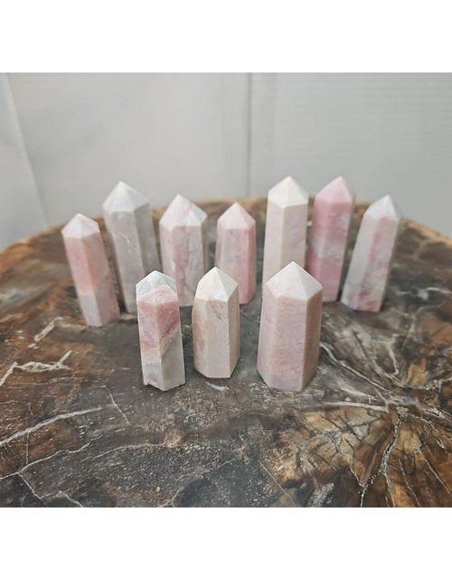 Load image into Gallery viewer, 10Pcs Natural Pink Opal Crystal Gem Stone Point Tower Healing Angel Skin
