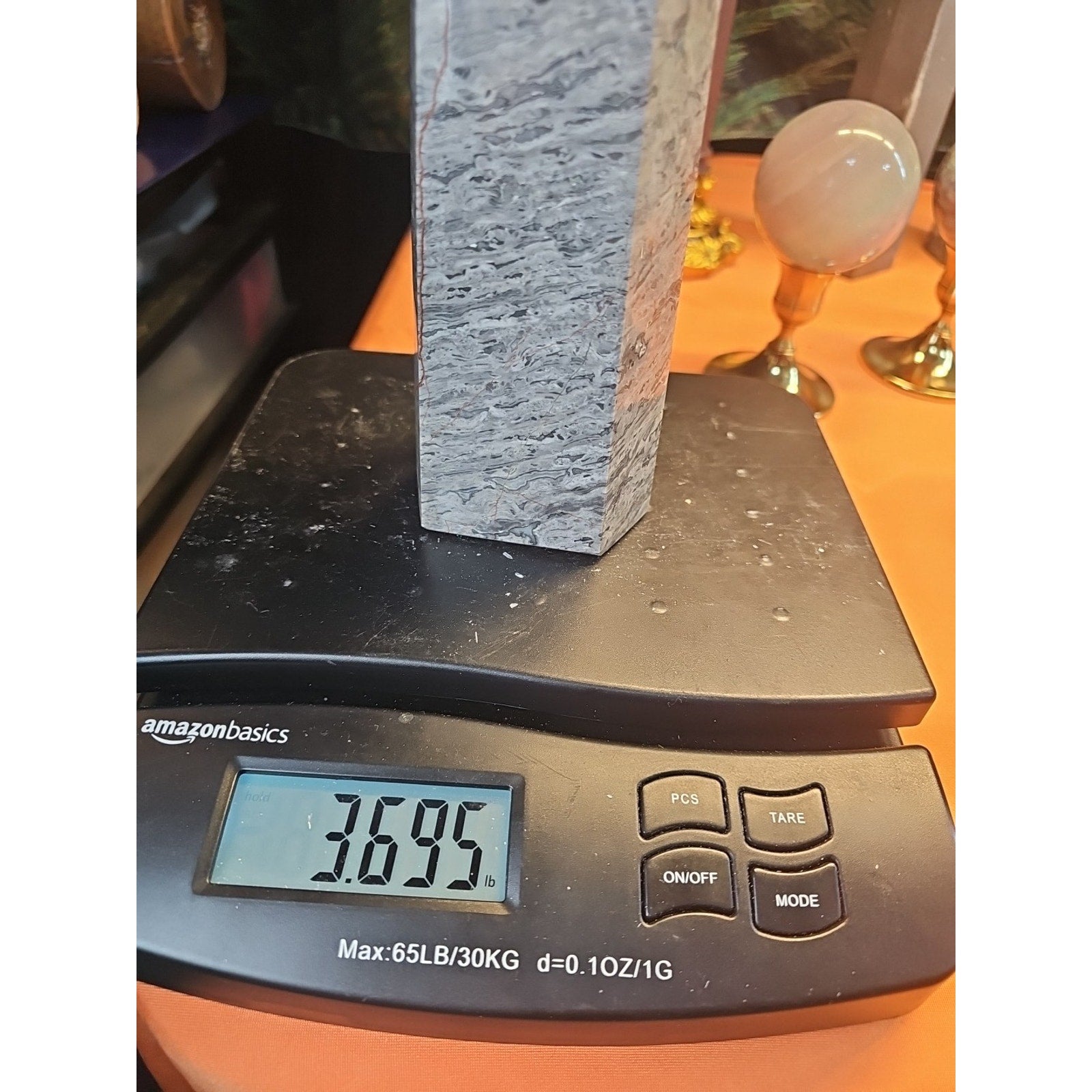 3.69LB 1Pcs Natural Gray Crazy Lace Jasper Crystal Point Tower Healing
