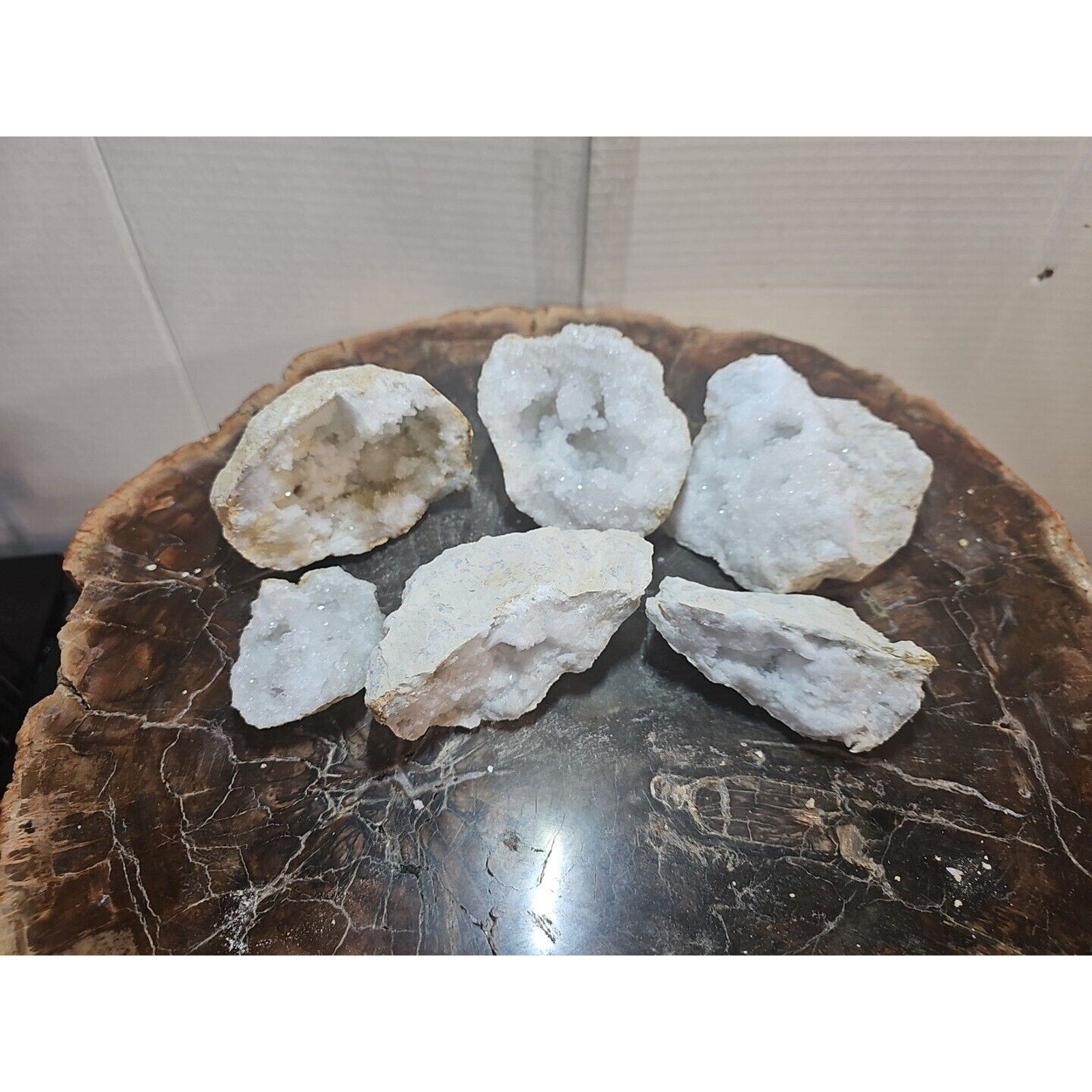 6pcs 2.72lbs Lot Geode Crystal Moroccan Quartz