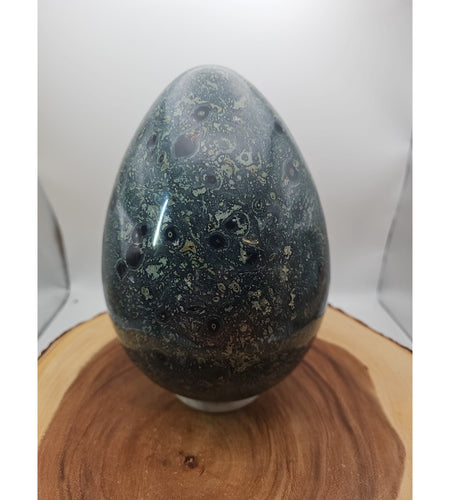 15.2LB Natural Kambaba Jasper Quartz Crystal With Jade Ring Stand