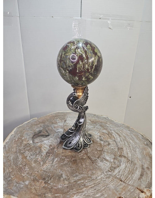 Load image into Gallery viewer, 4.14lb Natural dragon blood stone quartz sphere crystal reiki healing W/Stand
