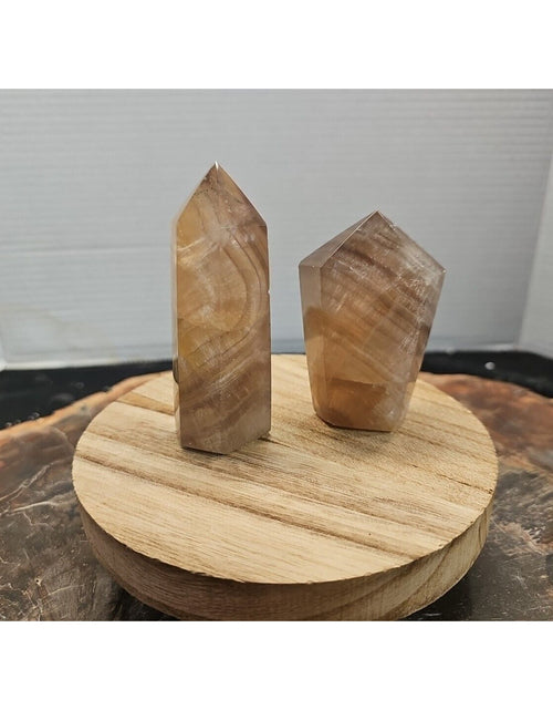 Load image into Gallery viewer, 2Pcs Natural Rainbow Fluorite Quartz Crystal Point Tower Polished Healing
