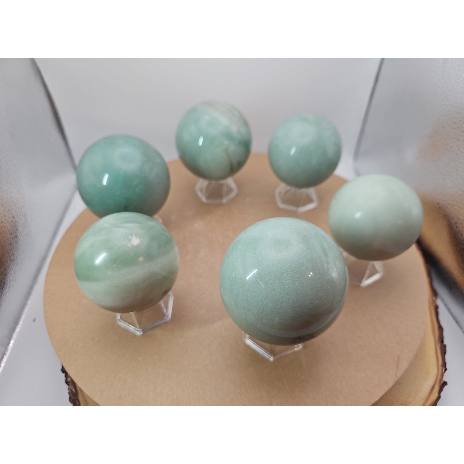5.26LB 6Pcs A Set Of Natural Quartz Crystal Jasper Sphere Ball Polished Healing