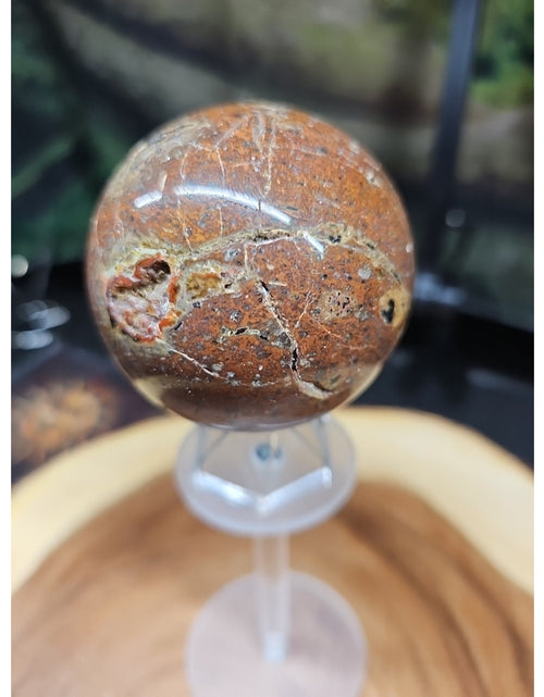 Load image into Gallery viewer, .91LB Natural Vesuvianite Agate Carnelian Crystal Geode Sphere Ball Healing
