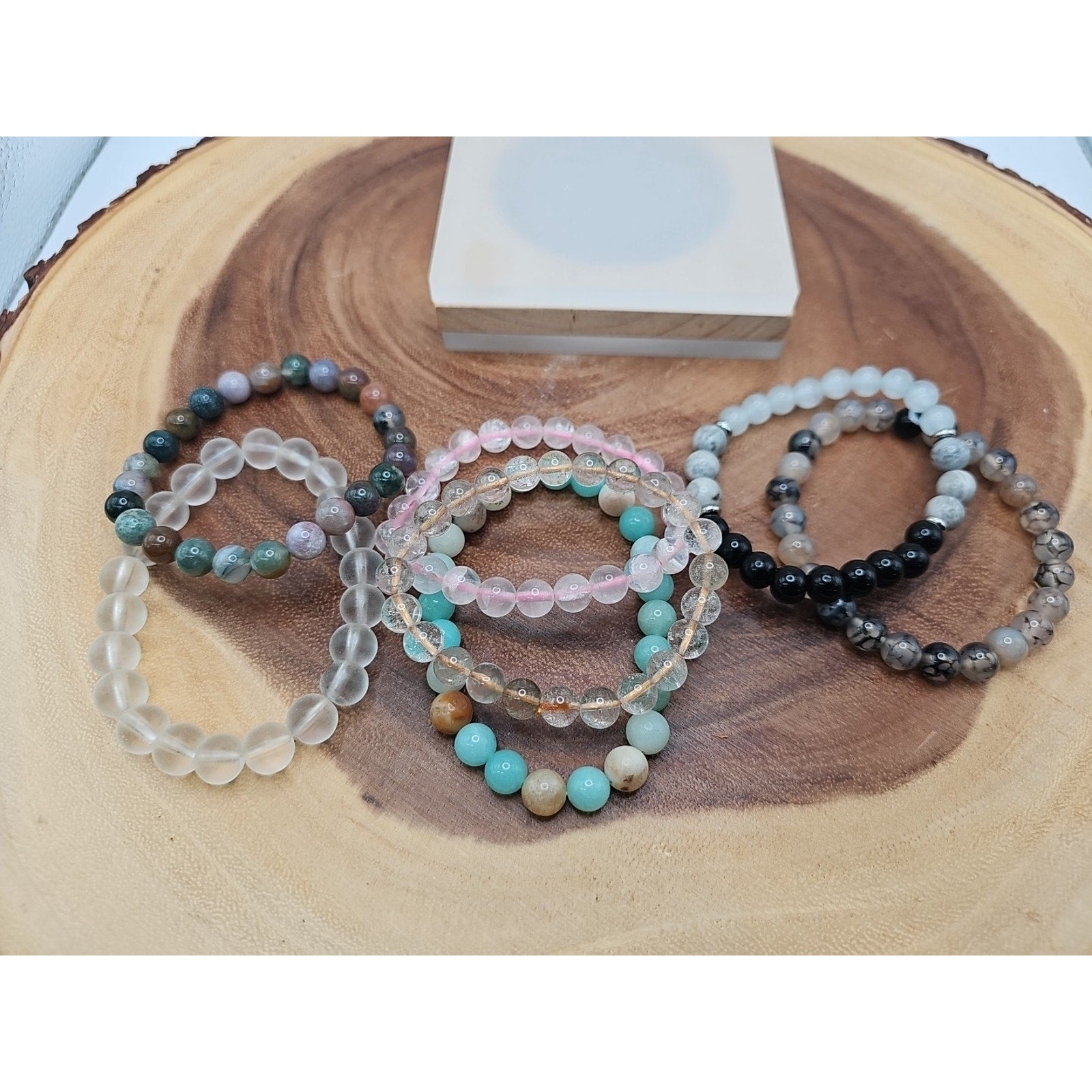 Natural Quartz Crystal Bracelets Lot 7pcs