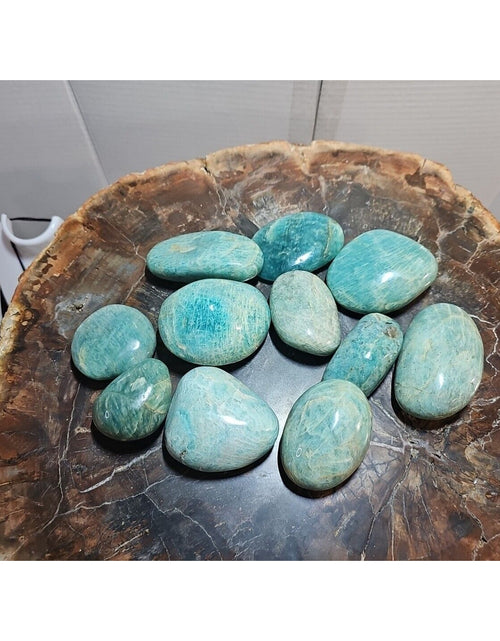 Load image into Gallery viewer, 1Pcs Large Natural Green Amazonite Quartz Crystal Palm Stones Polished
