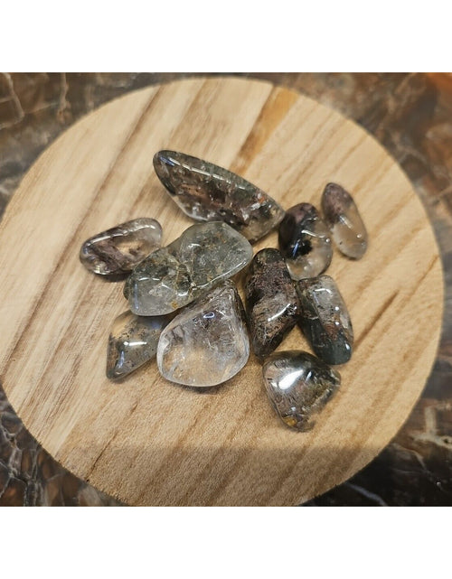 Load image into Gallery viewer, 10Pcs Natural Phantom Ghost Clear Quartz Crystal Stone Tumbled Healing Brazil
