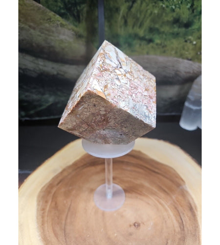 2.83LB 1Pcs Natural Ocean Jasper Onyx Quartz Crystal Geode Square Heptahedron