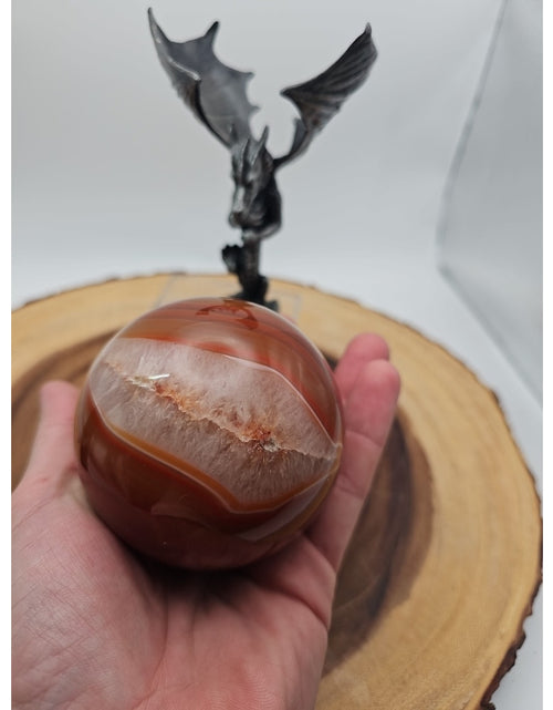 Load image into Gallery viewer, 1.3lb 75mm Carnelian Quartz W/Dragon Stand
