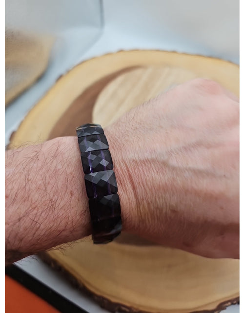 Load image into Gallery viewer, 35.4g Natural Dream Purple Amethyst And Agate Crystal Bangle Bracelet Handmade
