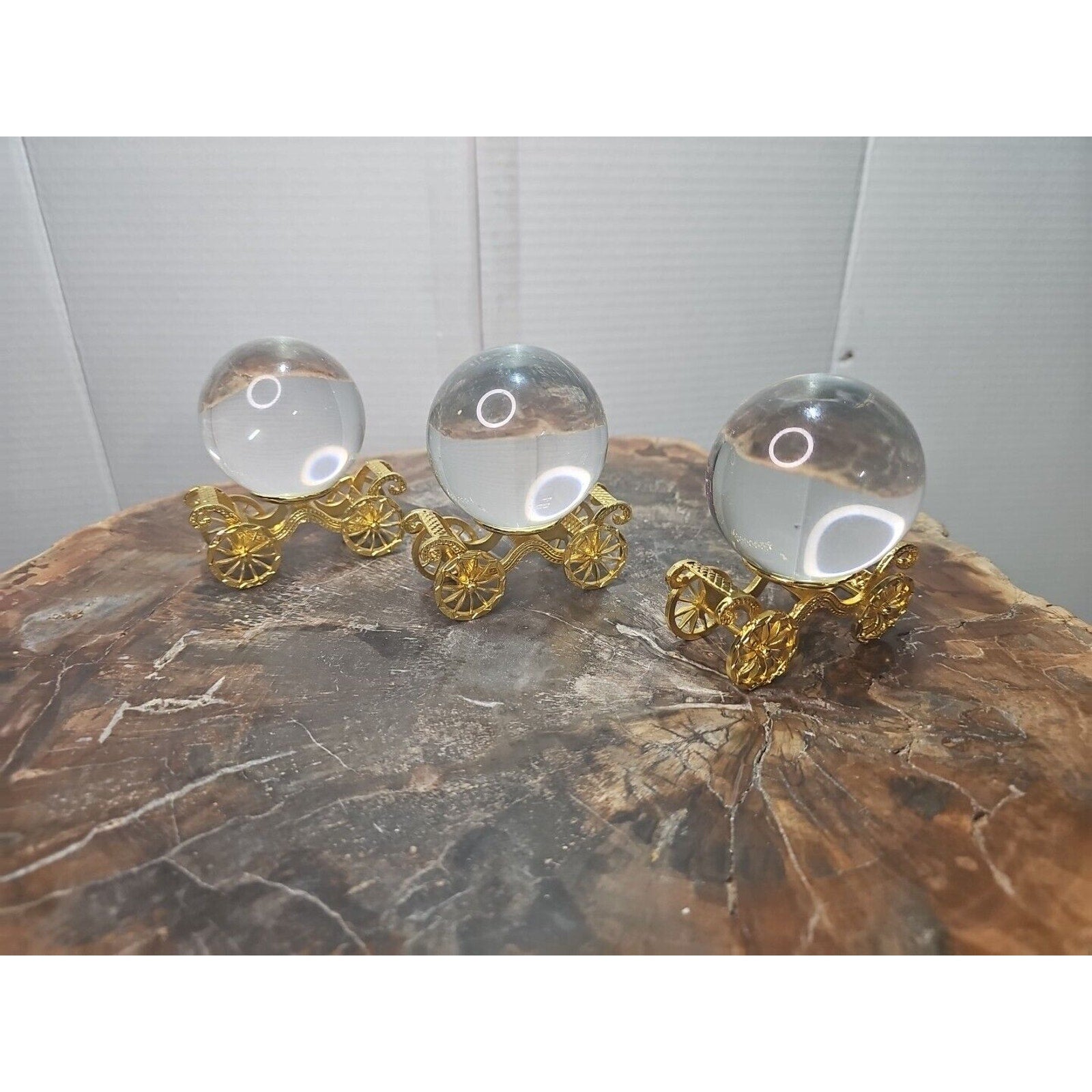 3 LONGWIN 60MM Crystal Ball Divination Glass Sphere W/Stands