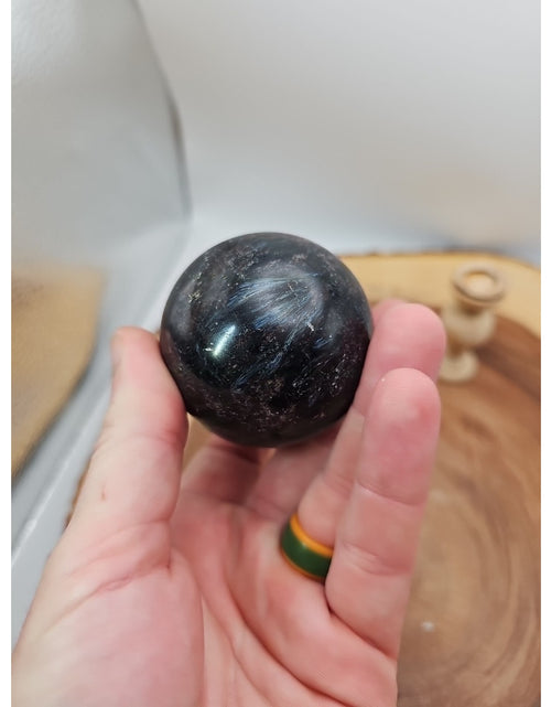 Load image into Gallery viewer, Arfvedsonite Garnet Sphere 276g With Stand
