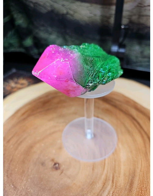 Load image into Gallery viewer, Titanium Aura Quartz Crystal With Stand
