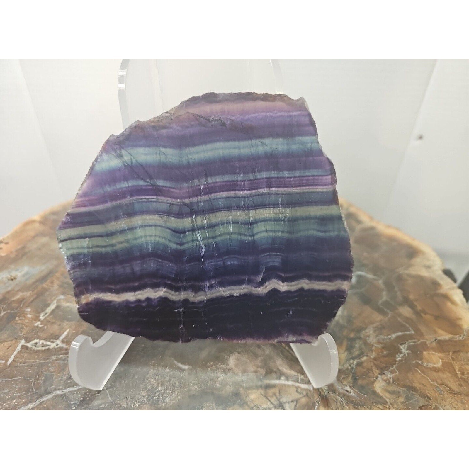 380G Natural beautiful Rainbow Fluorite Crystal flake original stone specimen