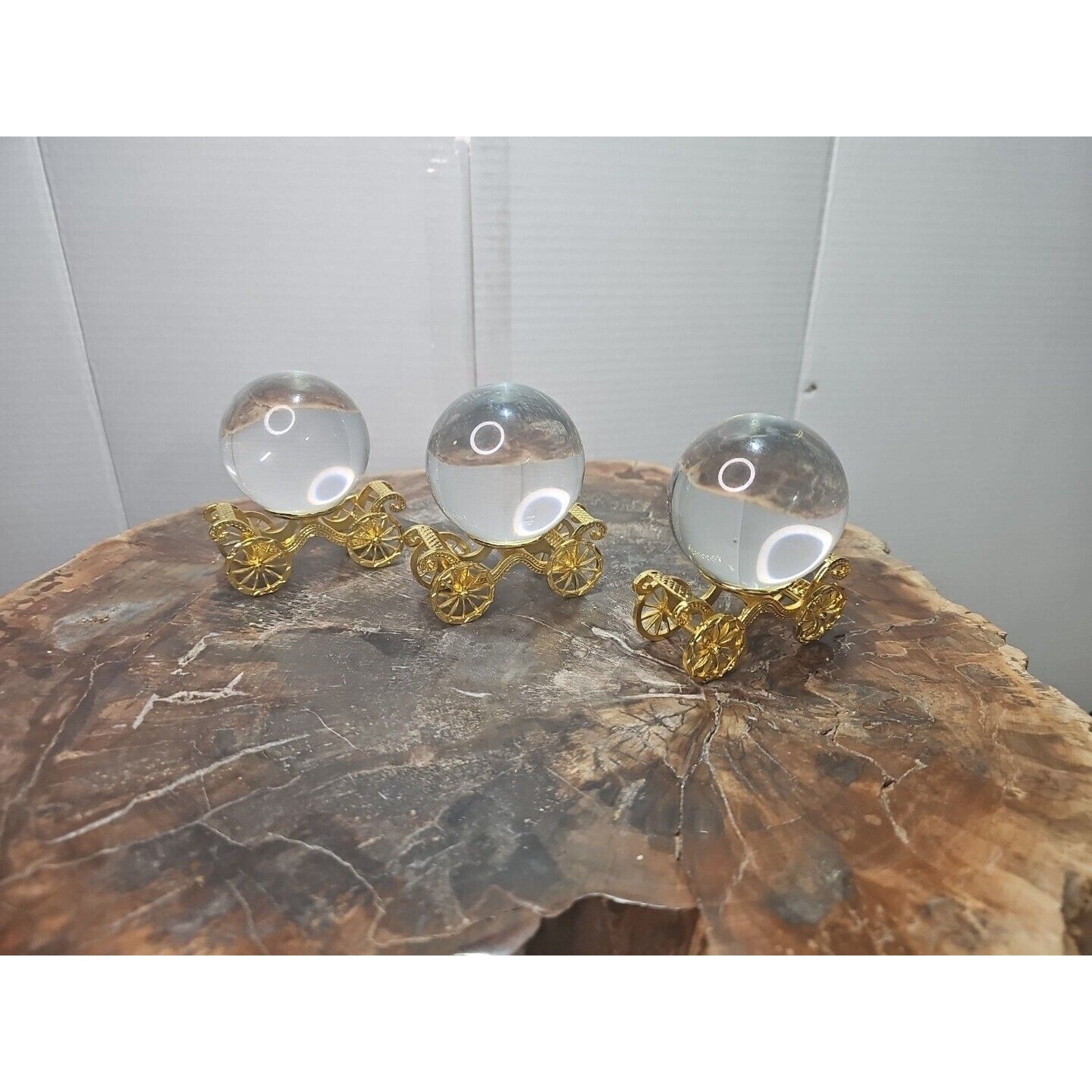 3 LONGWIN 60MM Crystal Ball Divination Glass Sphere W/Stands