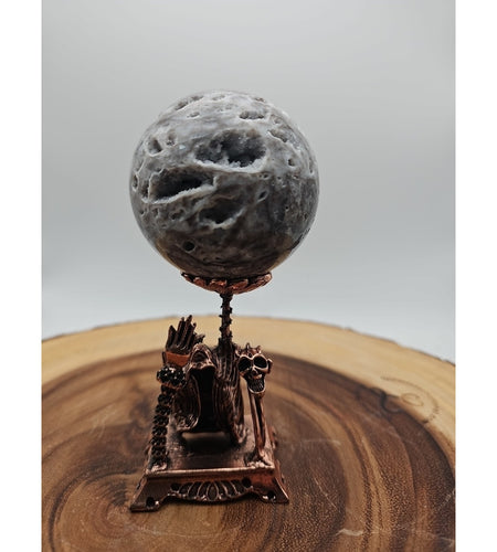 Druzy Ocean Jasper Sphere 62mm With Stand