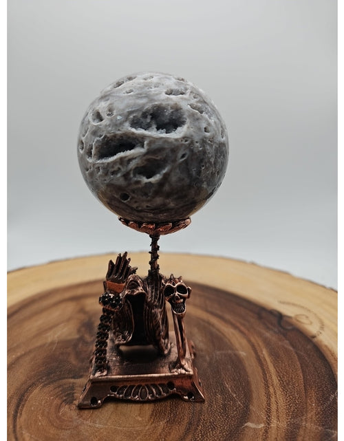 Load image into Gallery viewer, Druzy Ocean Jasper Sphere 62mm With Stand
