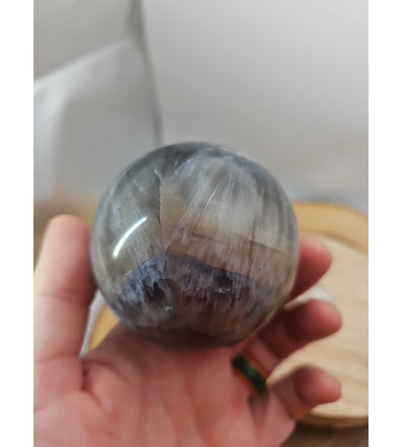 1.30lb Natural Rainbow Fluorite Quartz Crystal Sphere Ball Polished