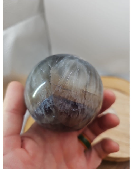 Load image into Gallery viewer, 1.30lb Natural Rainbow Fluorite Quartz Crystal Sphere Ball Polished

